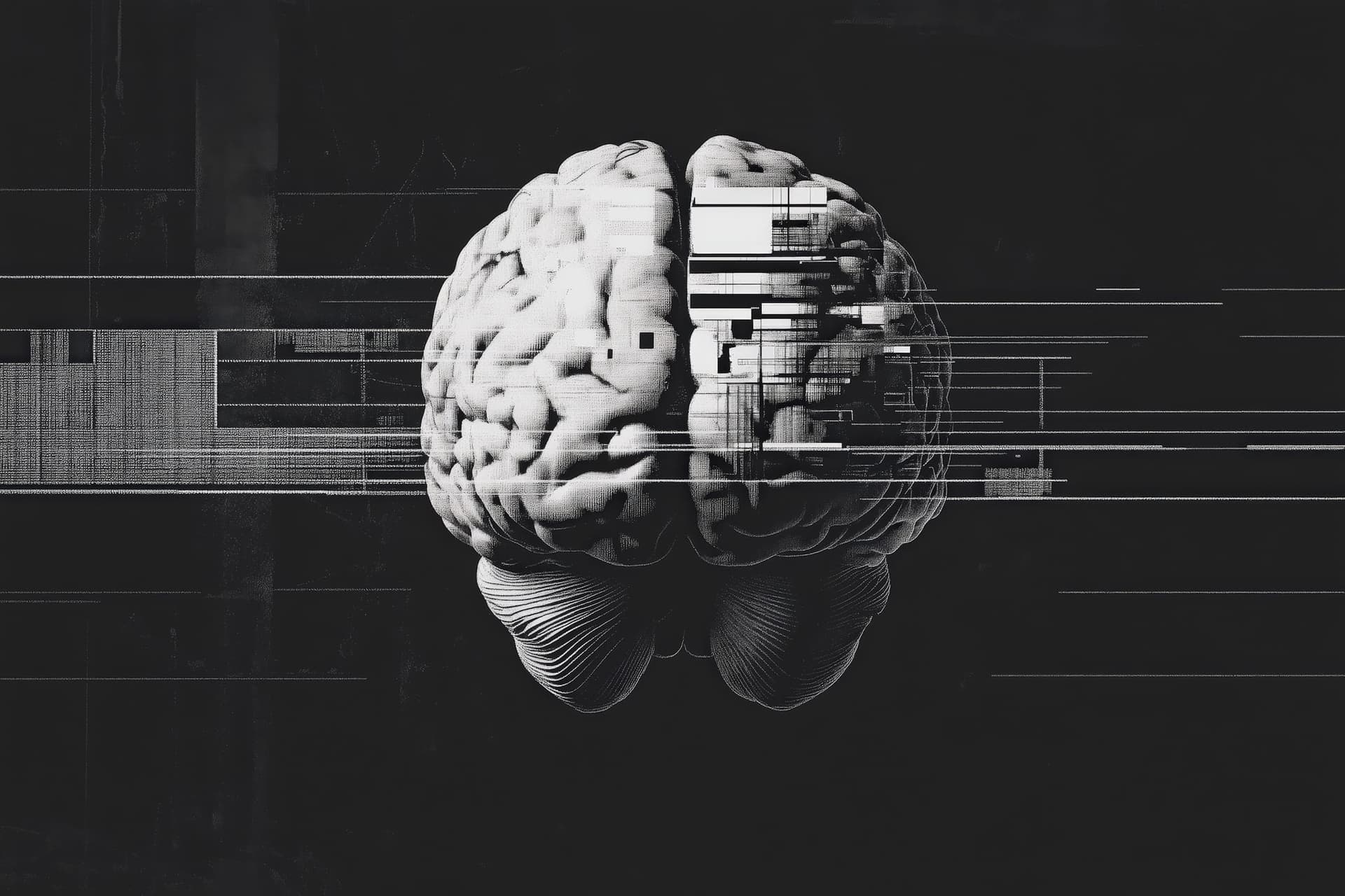 Glitched brain artwork — several models, one visible debate.